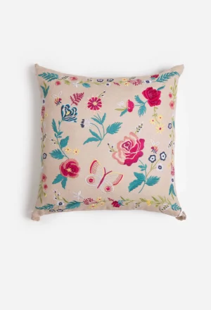 Women Johnny Was Arla Linen Embroidered Pillow