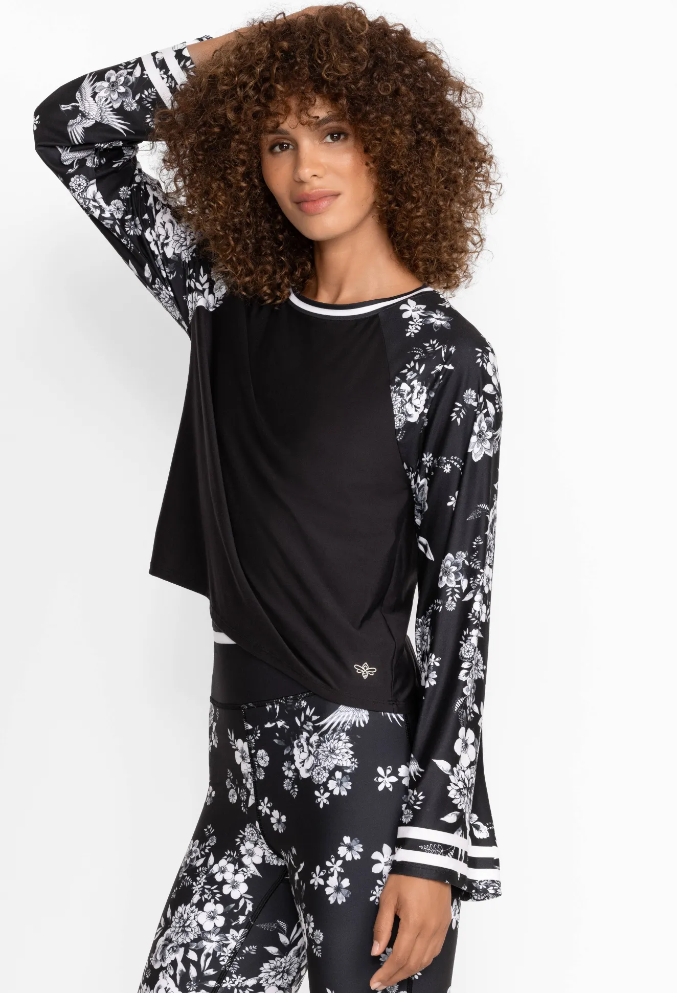 Women Johnny Was Bee Active Kimono Sleeve Swing Tee