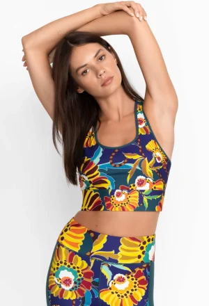 Women Johnny Was Bee Active Mesh Back Longline Bra