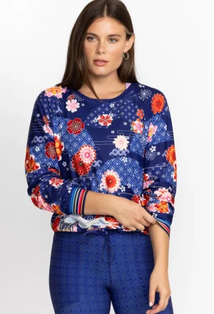 Women Johnny Was Bee Active Ruched Raglan Sleeve Pullover