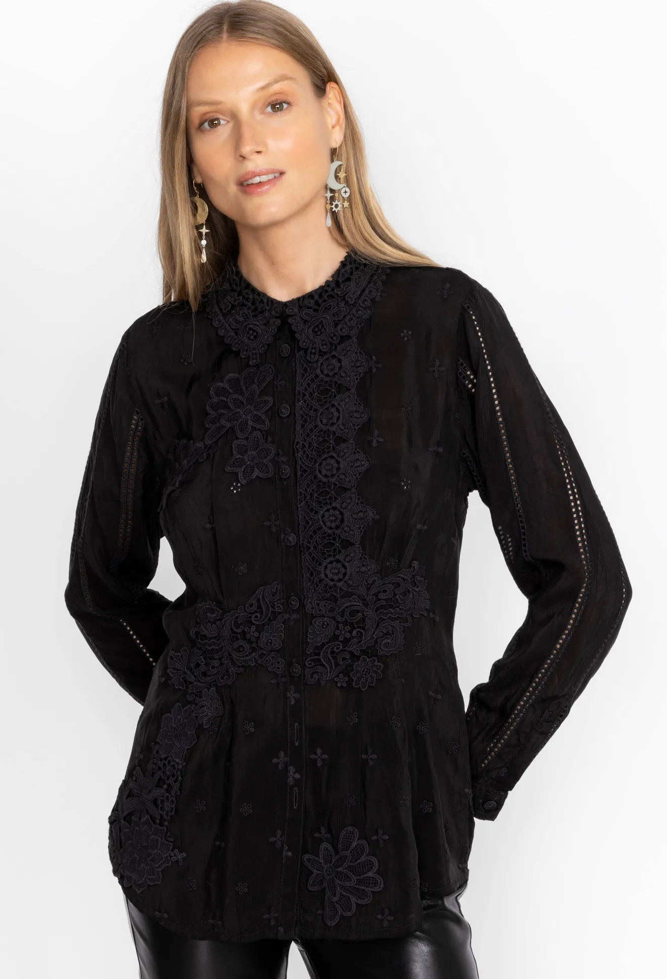 Women Johnny Was Celia Applique Shirt