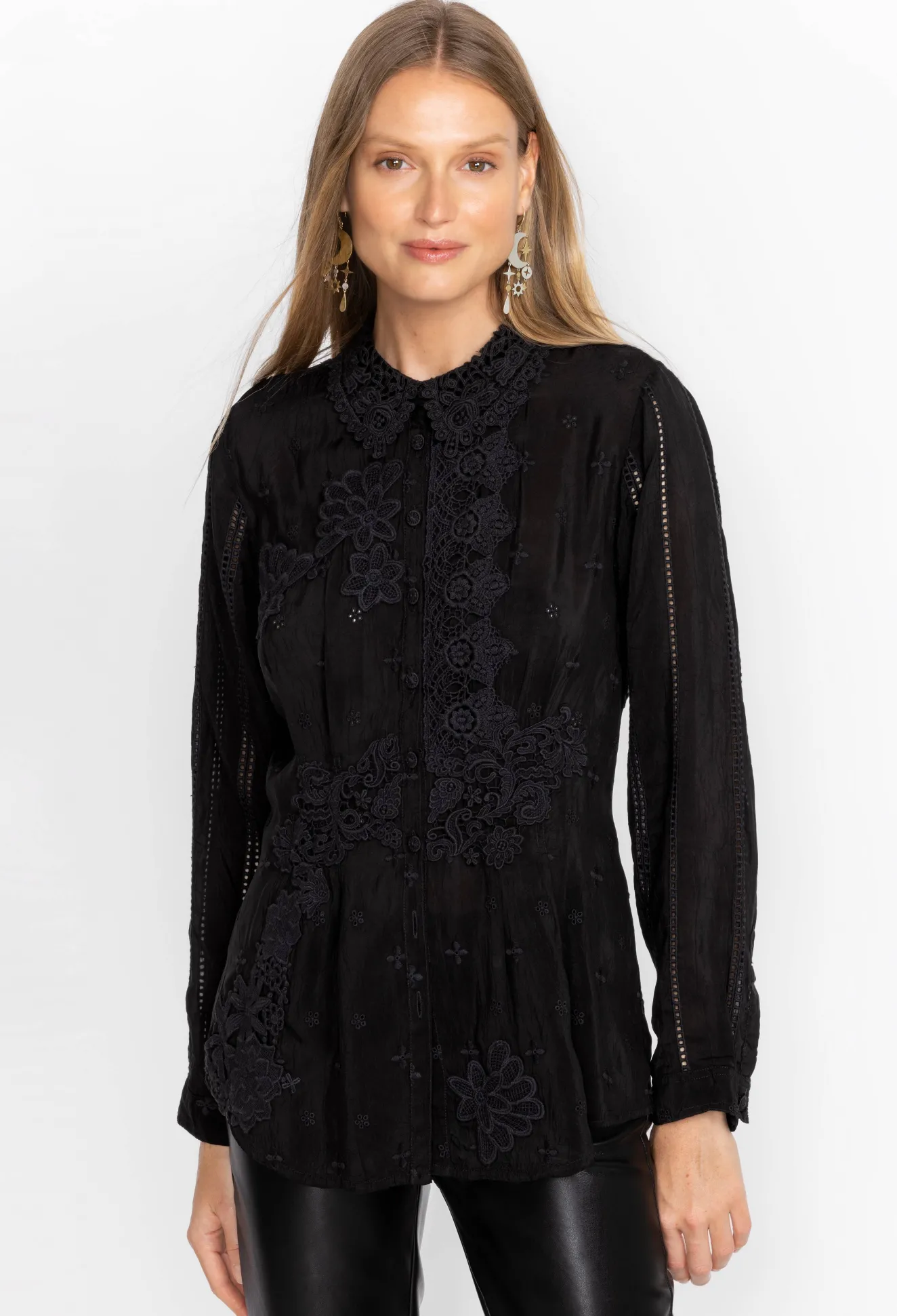 Women Johnny Was Celia Applique Shirt