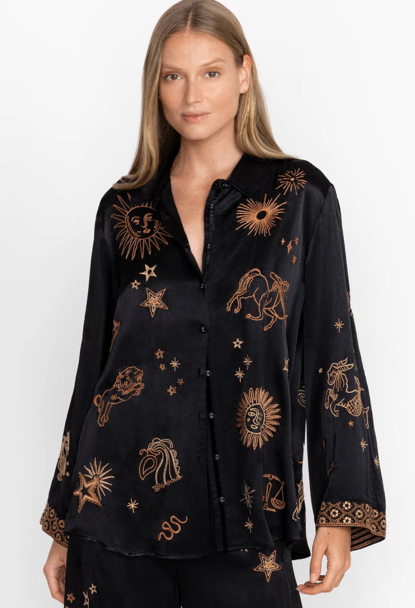 Women Johnny Was Estrella Kimono Sleeve Oversized Shirt