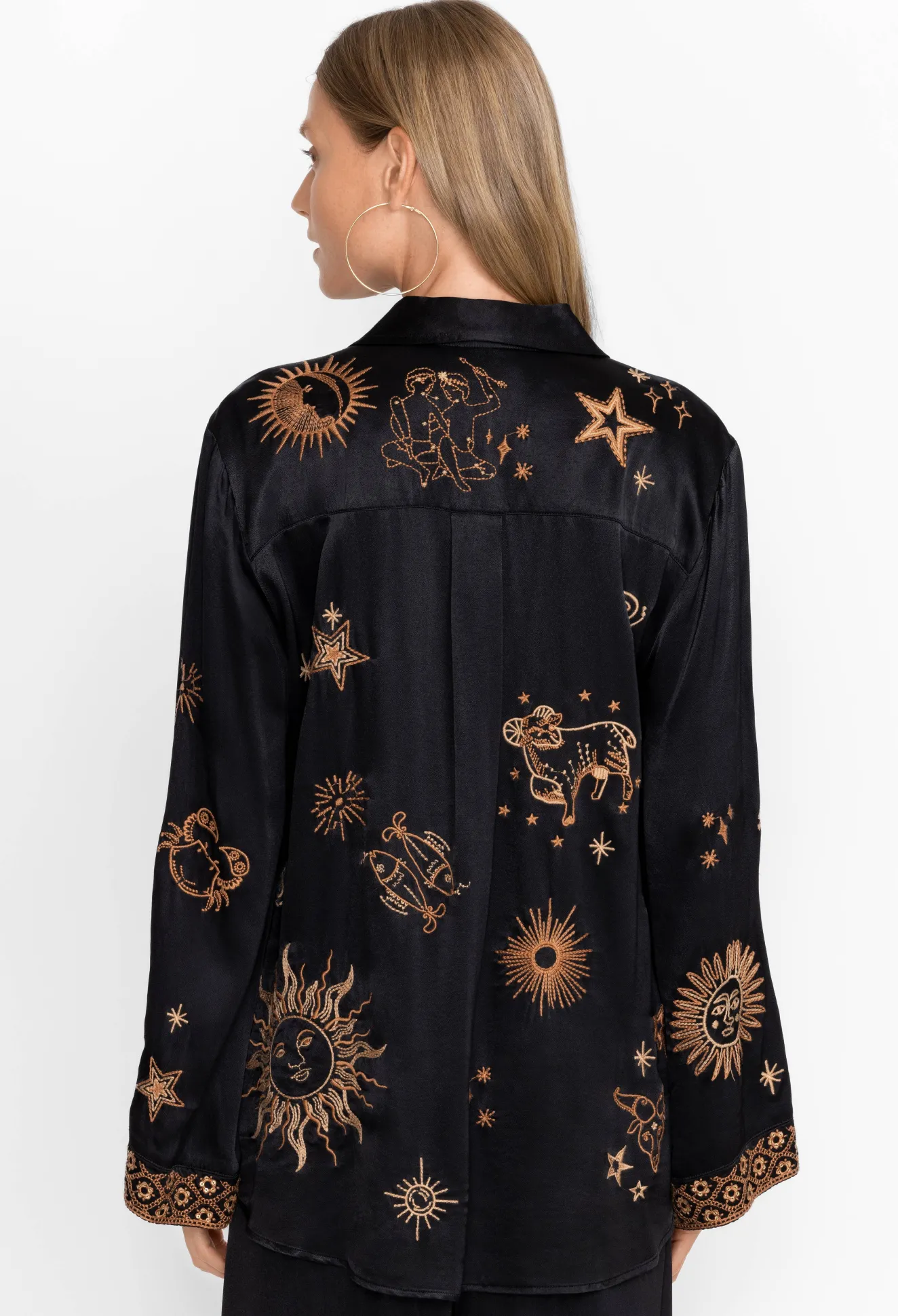 Women Johnny Was Estrella Kimono Sleeve Oversized Shirt