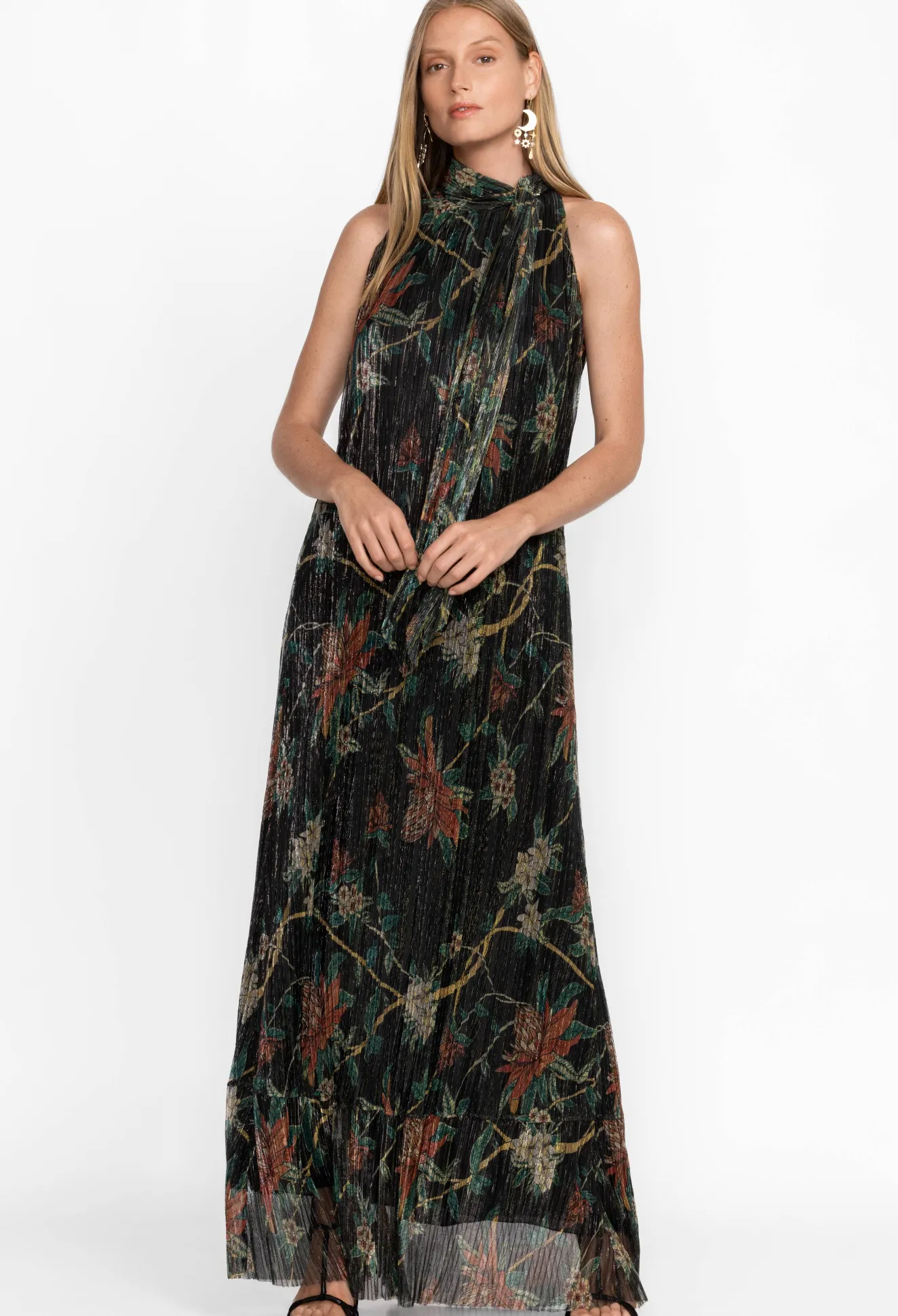 Women Johnny Was Evelina Metallic Maxi Dress