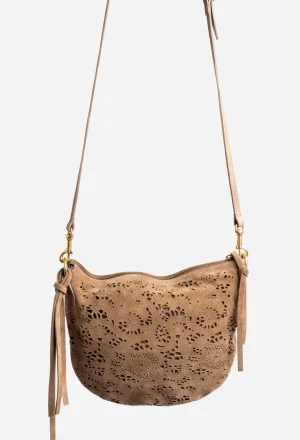 Women Johnny Was Fiore Italian Suede Saddle Bag