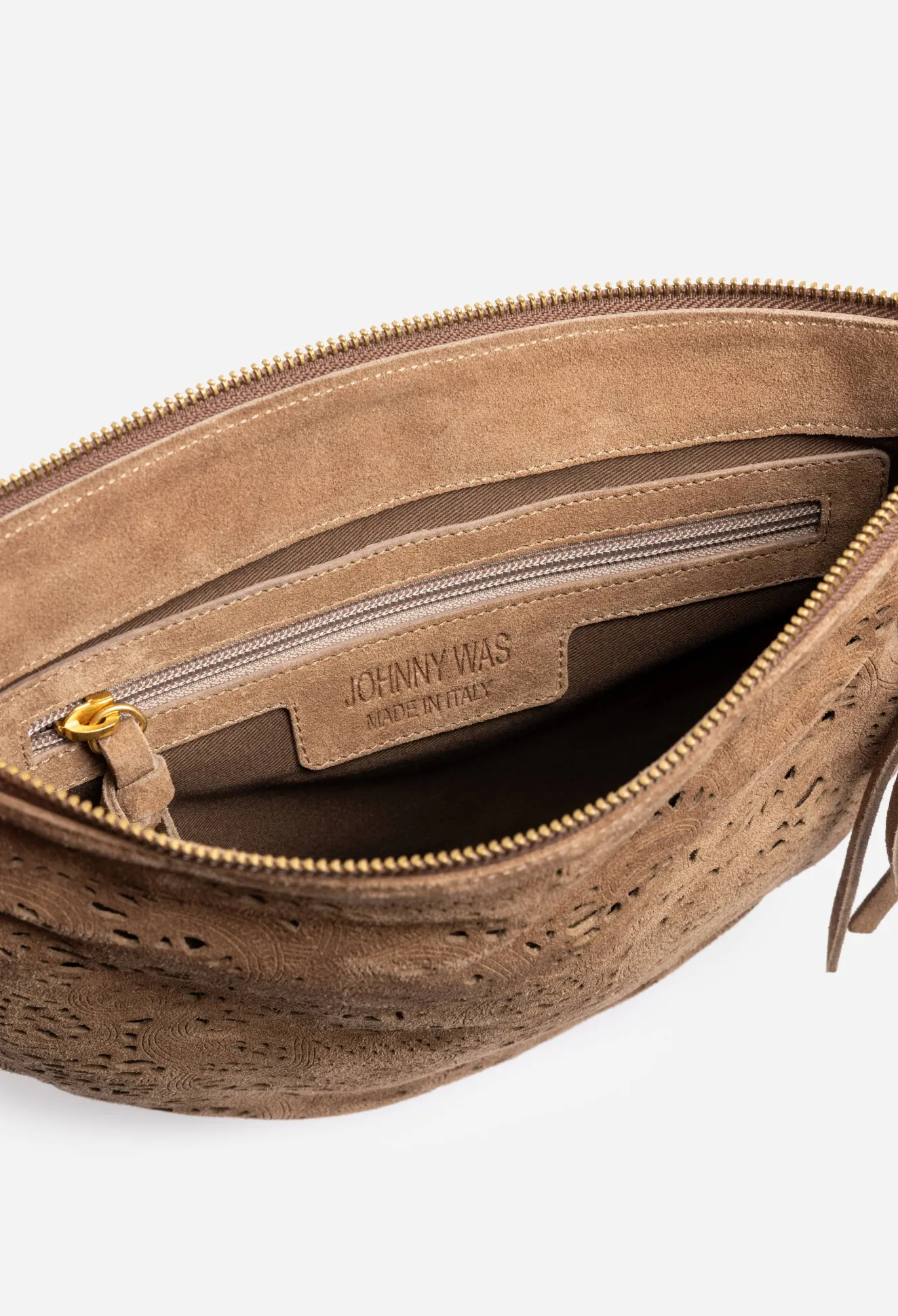 Women Johnny Was Fiore Italian Suede Saddle Bag