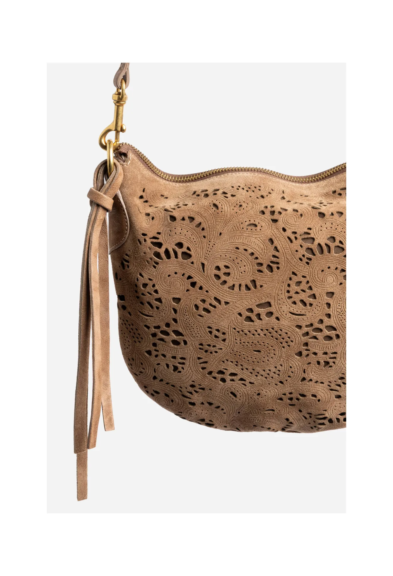 Women Johnny Was Fiore Italian Suede Saddle Bag