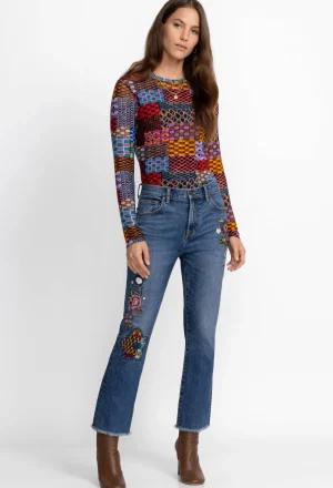 Women Johnny Was Griffin Cropped Baby Boot Jean