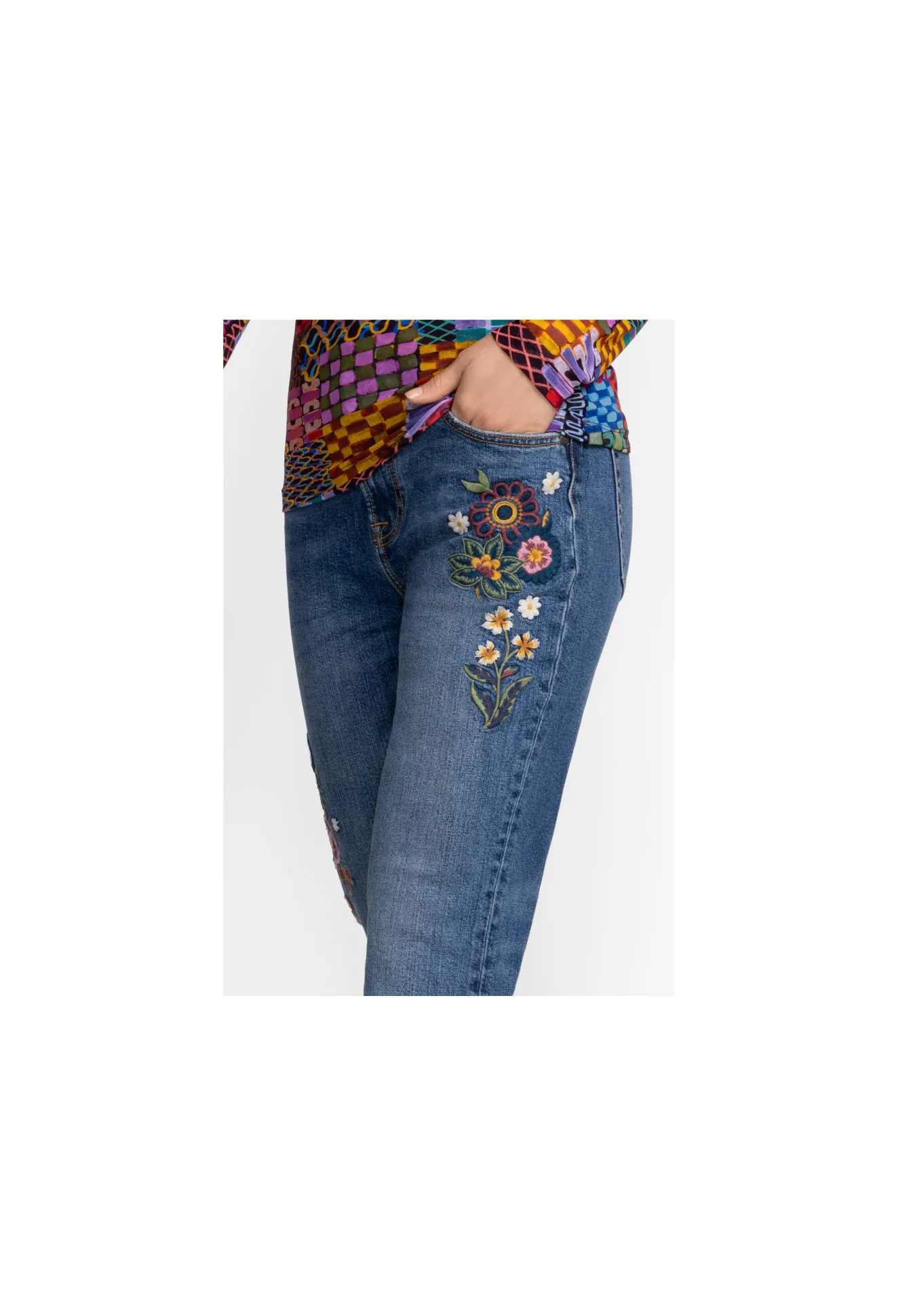 Women Johnny Was Griffin Cropped Baby Boot Jean