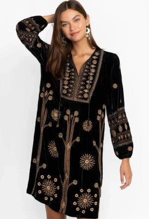 Women Johnny Was Heidi Velvet Yoke Dress
