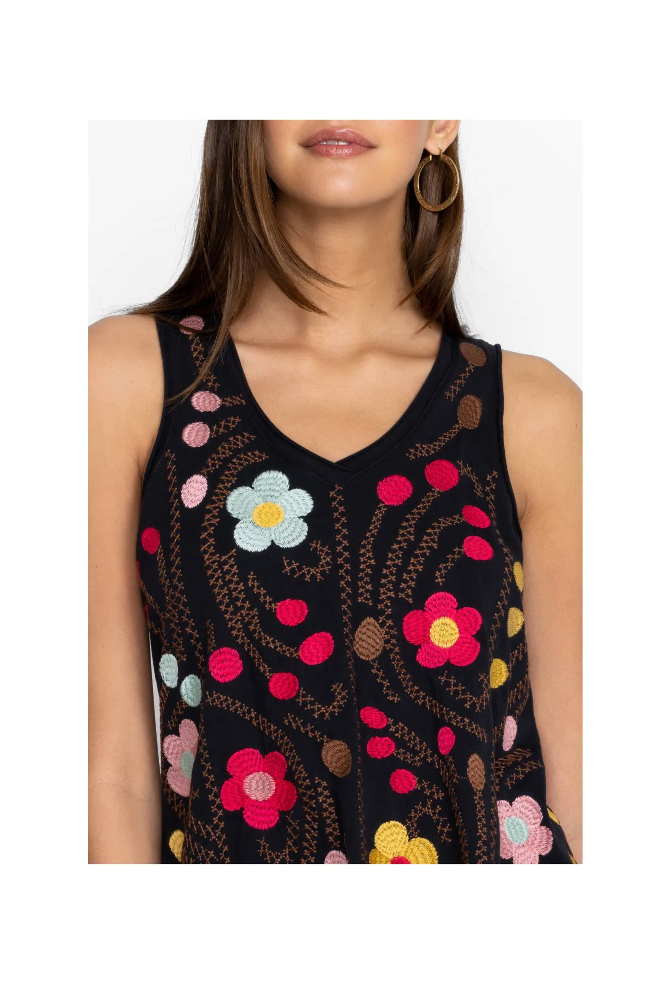 Women Johnny Was Joni Raw Edge V-Neck Tank