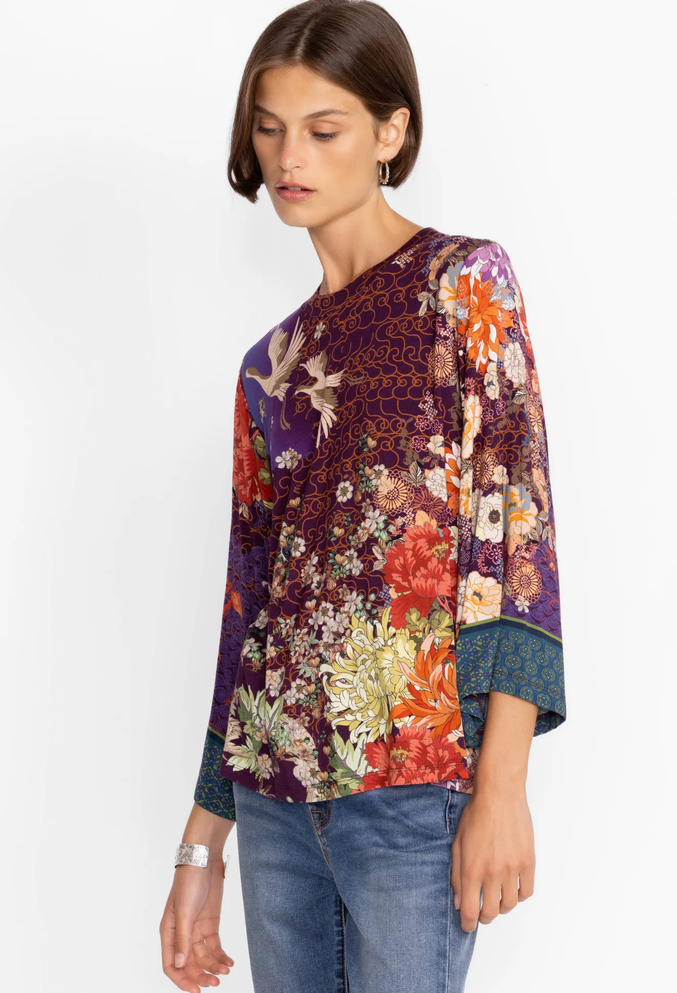 Women Johnny Was Kimono Sleeve Tee