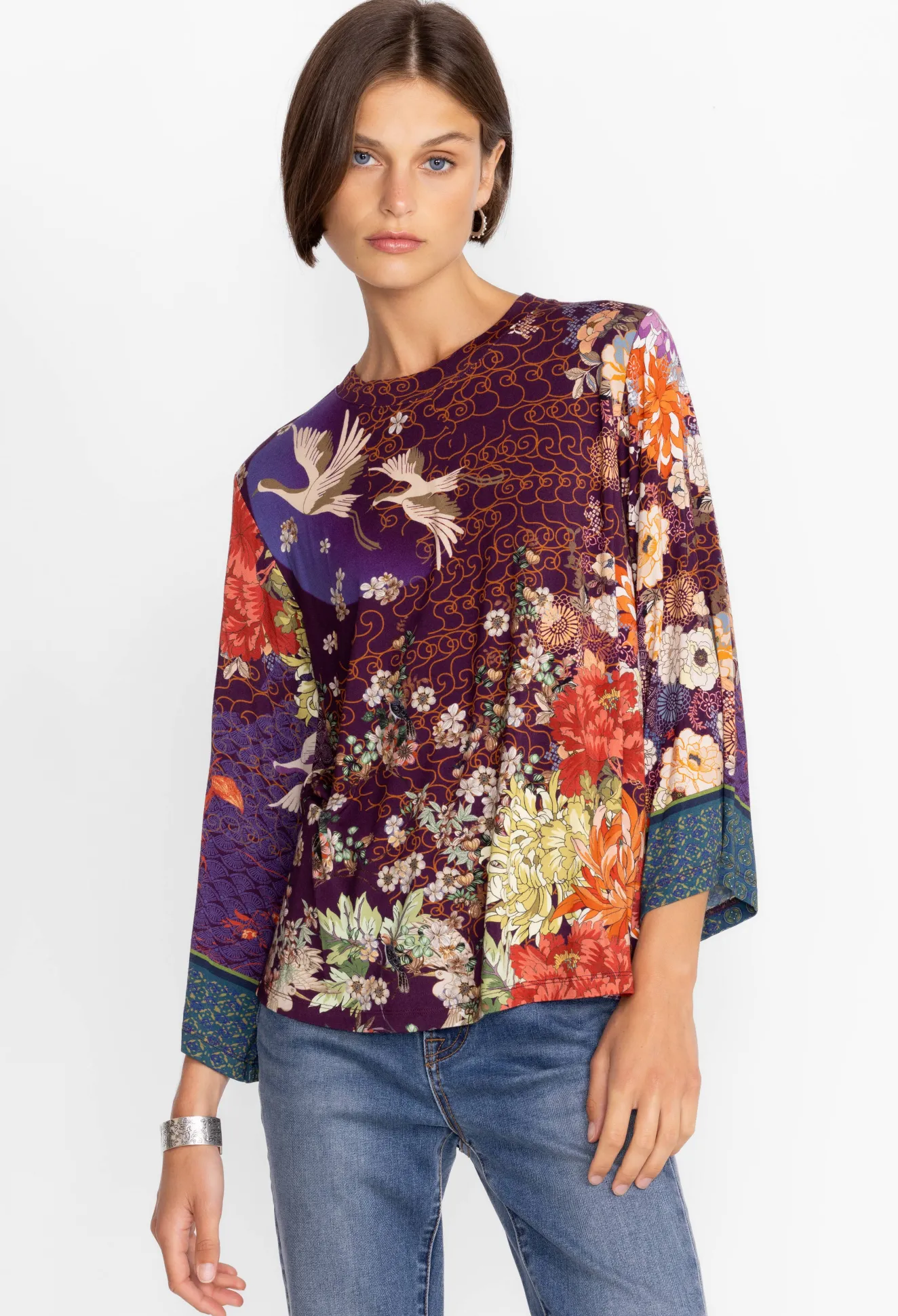 Women Johnny Was Kimono Sleeve Tee