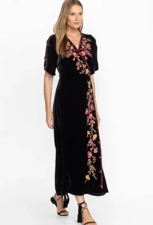 Women Johnny Was Lilith Velvet Wrap Dress