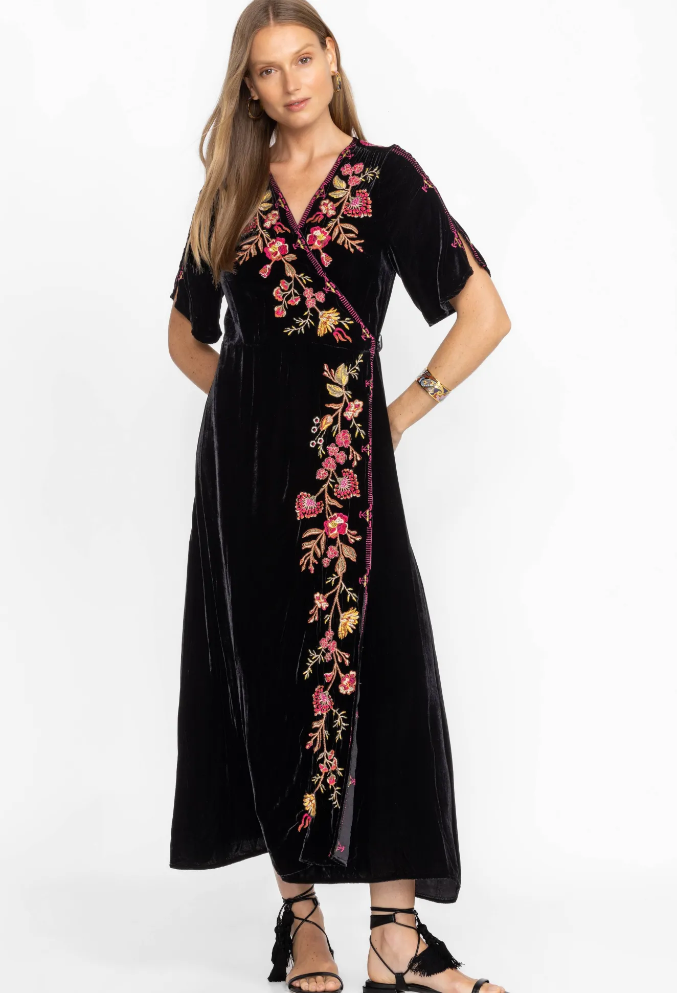 Women Johnny Was Lilith Velvet Wrap Dress