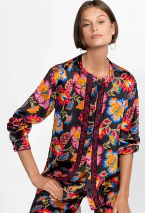 Women Johnny Was Mandarin Button Down Shirt