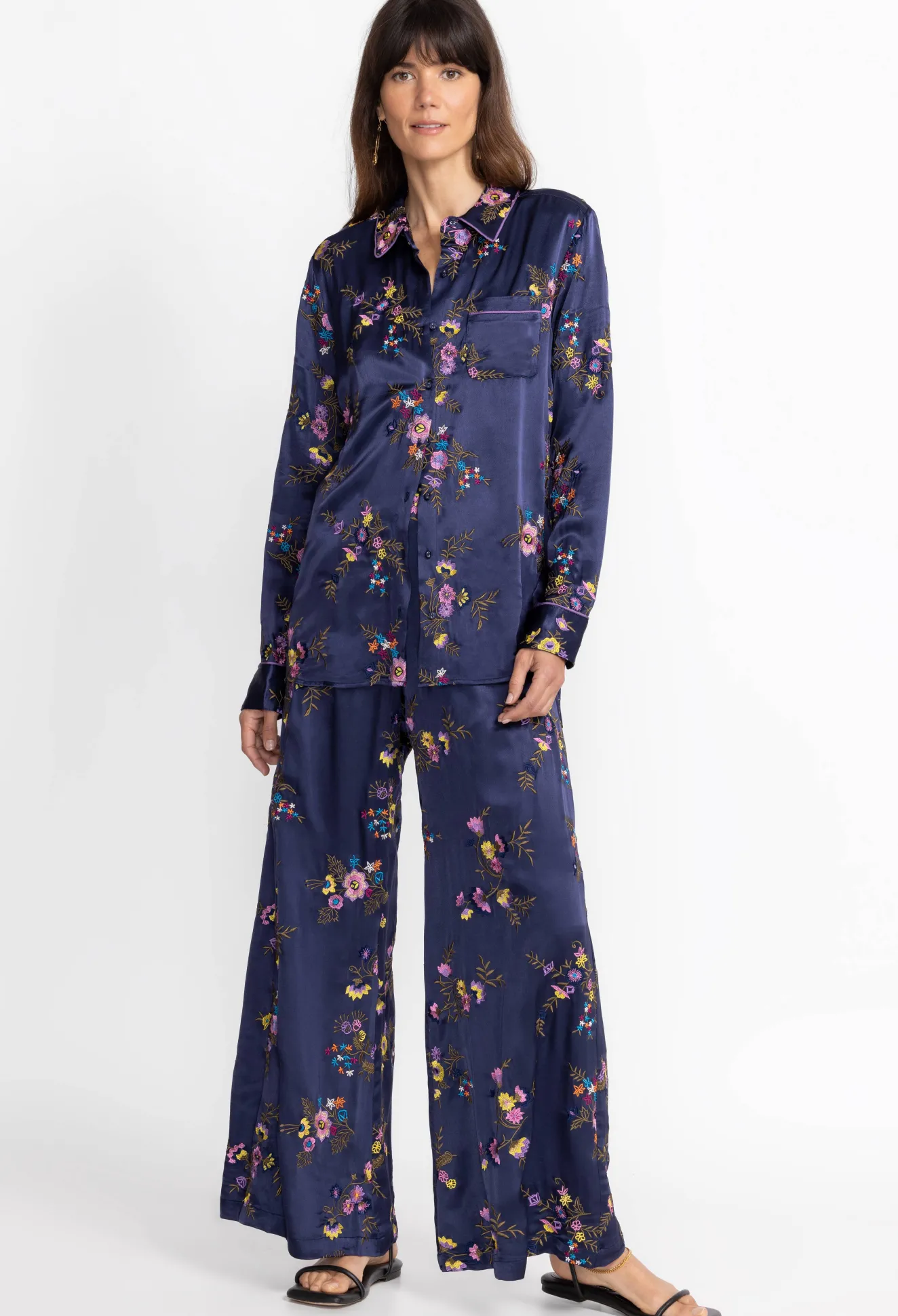 Women Johnny Was Misty Rayon Button Down Shirt