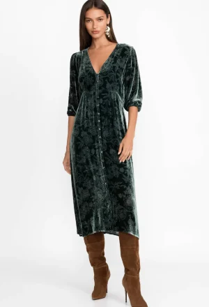 Women Johnny Was Natalia Silk Midi Dress