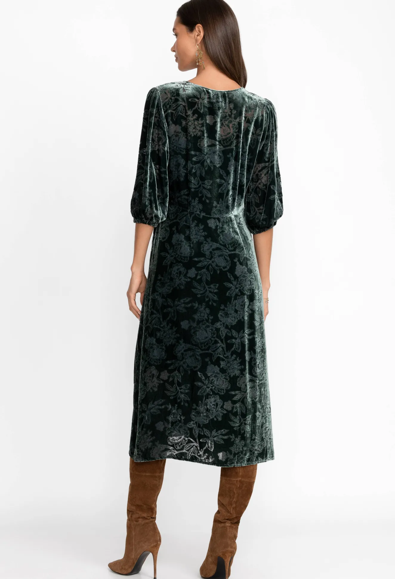 Women Johnny Was Natalia Silk Midi Dress