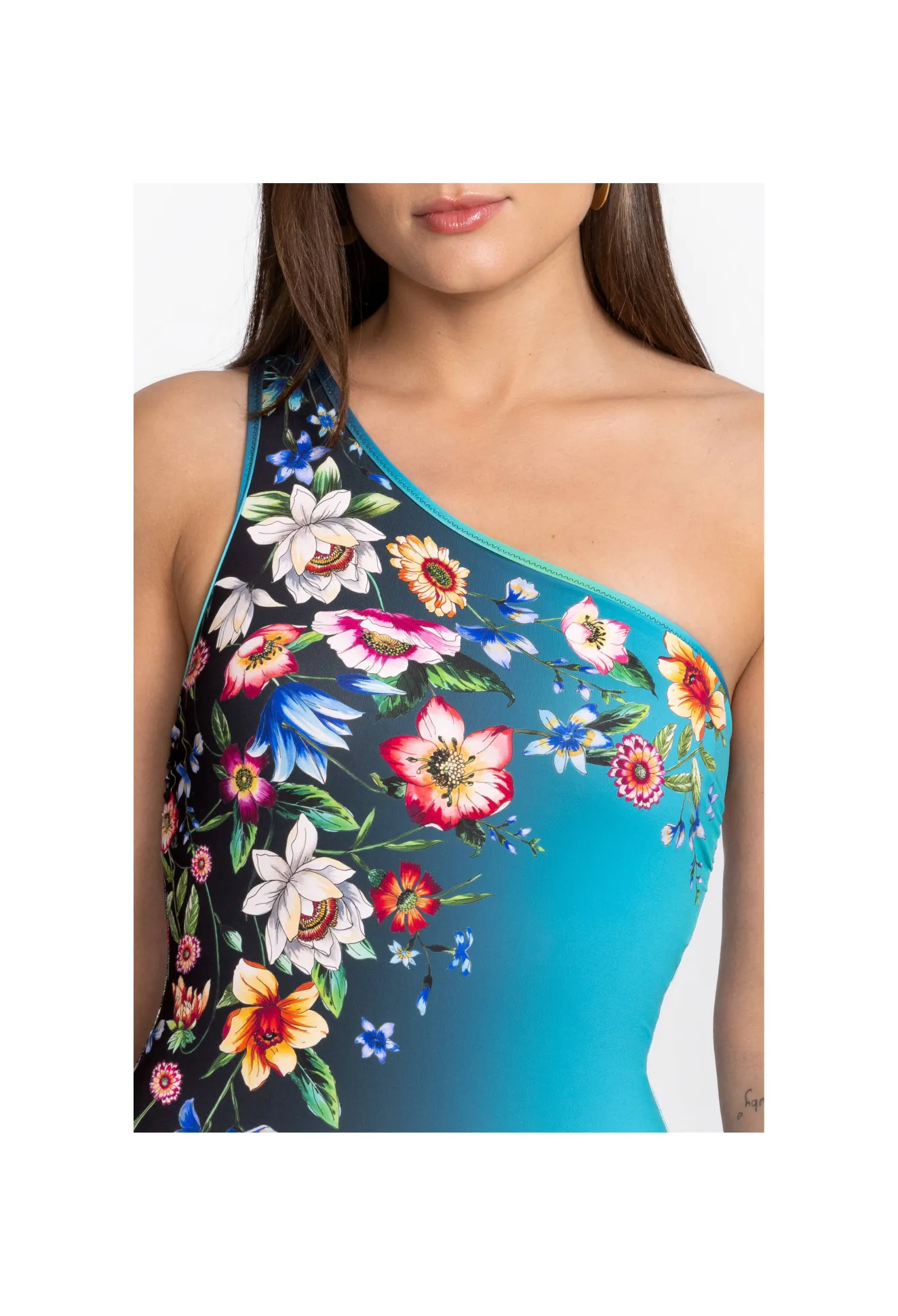 Women Johnny Was One Shoulder Swimsuit