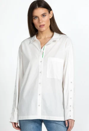 Women Johnny Was Poplin Relaxed Pocket Shirt