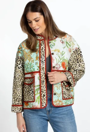 Women Johnny Was Quilted Patch Pocket Jacket