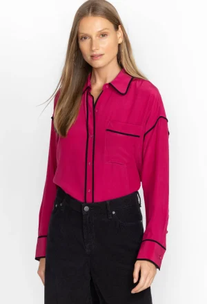 Women Johnny Was Relaxed Button Down With Piping