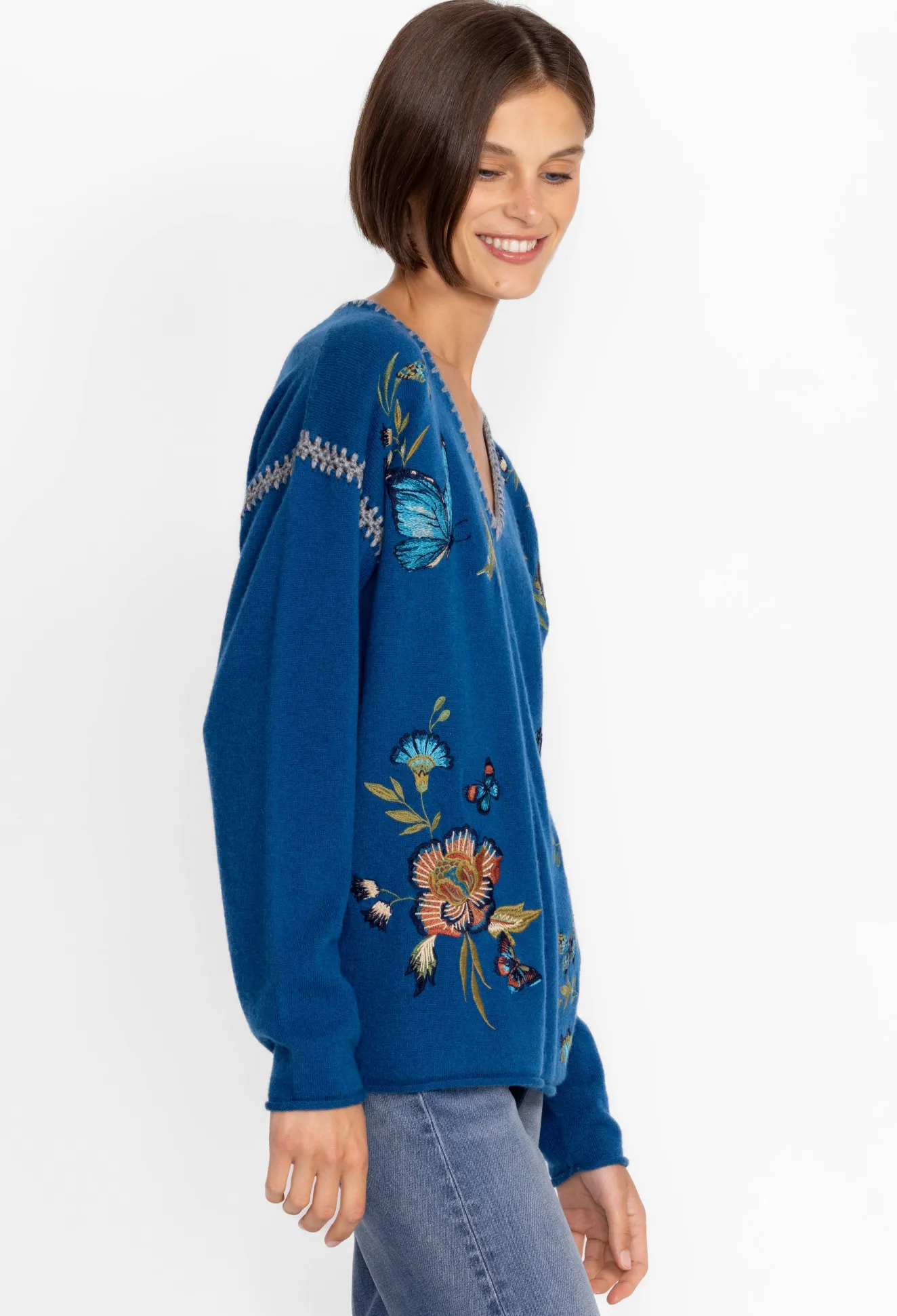 Women Johnny Was Sidona Cashmere Whipstitch Sweater