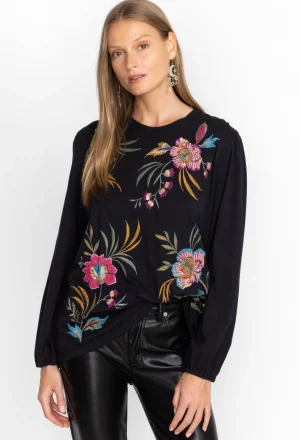 Women Johnny Was Sidonia Bishop Sleeve Sequin Tee