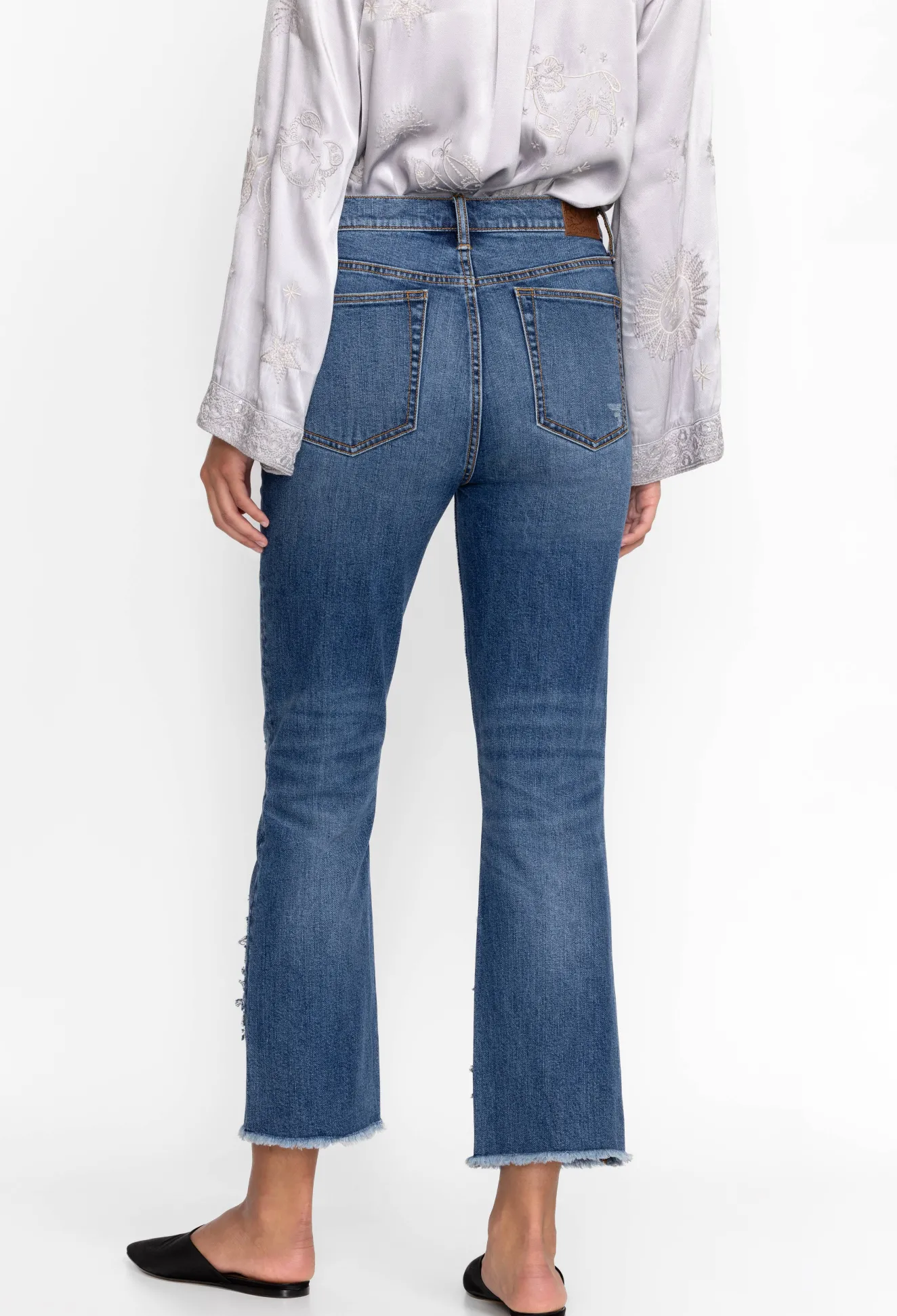 Women Johnny Was Stars Dance Cropped Baby Boot Jean