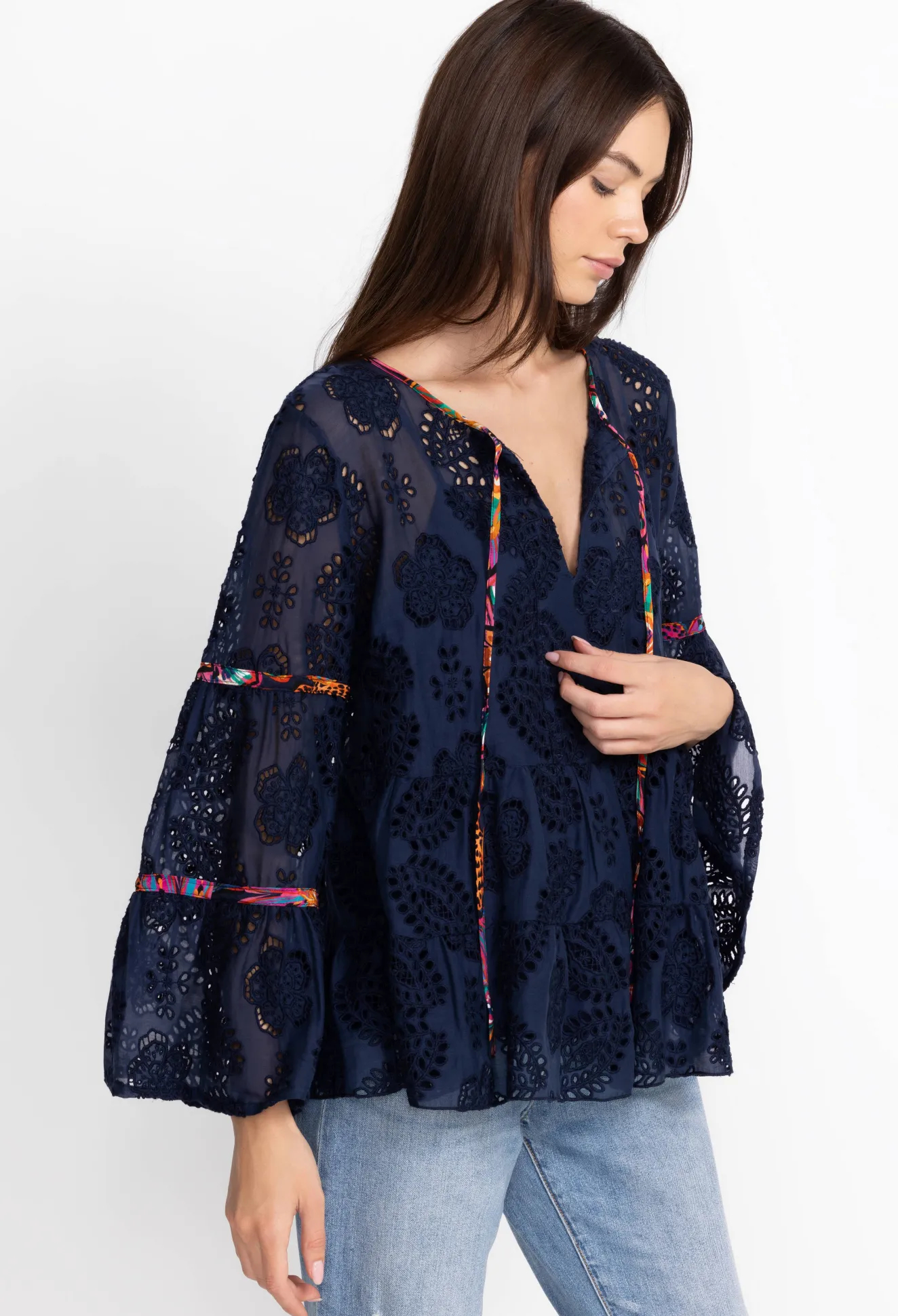 Women Johnny Was Tamera Eyelet Blouse