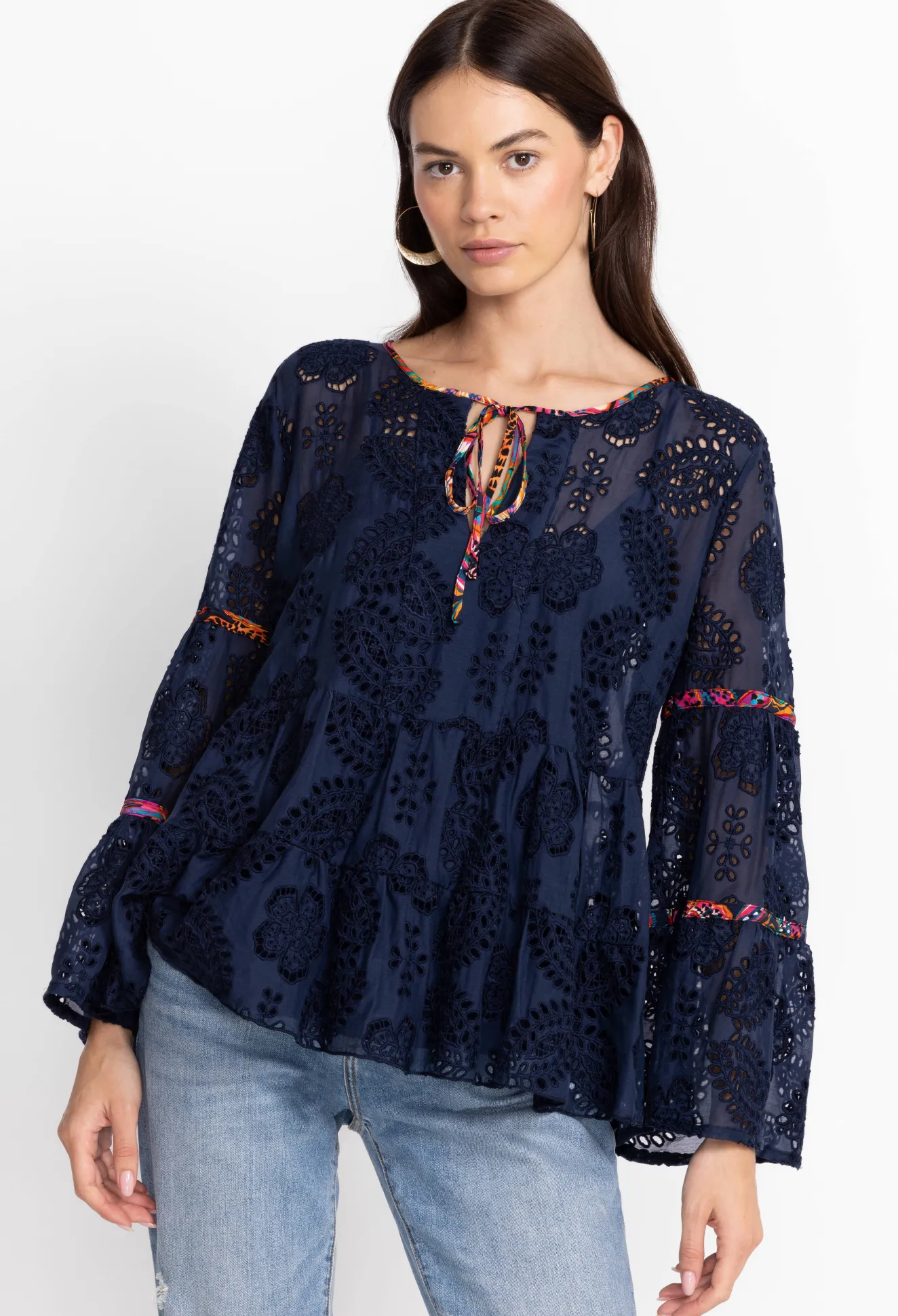 Women Johnny Was Tamera Eyelet Blouse