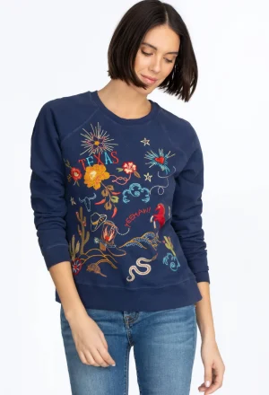 Women Johnny Was Texas Raglan Sweatshirt