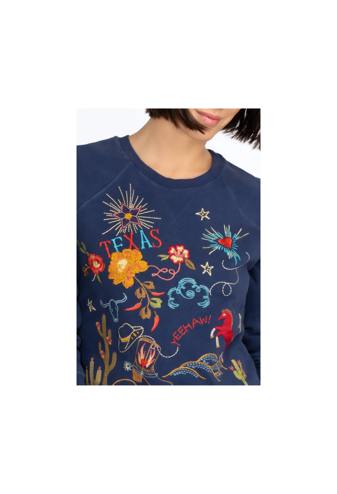 Women Johnny Was Texas Raglan Sweatshirt