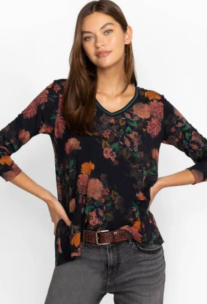 Women Johnny Was The Janie Favorite Long Sleeve V-Neck Swing Tee