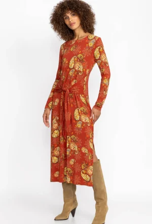 Women Johnny Was The Janie Favorite Long Sleeve Tie Front Knit Dress