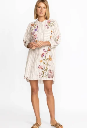 Women Johnny Was Toni Smocked Cuff Tunic